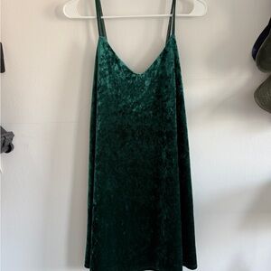 Elegant Green Velvet Dress